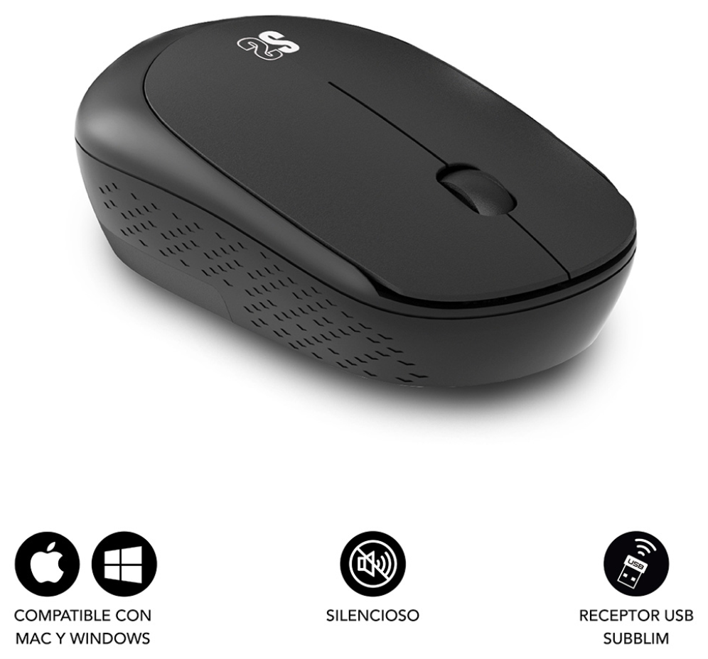 RATON SUBBLIM BUSINESS NEGRO RF INALAMBRICO PILAS - detalle