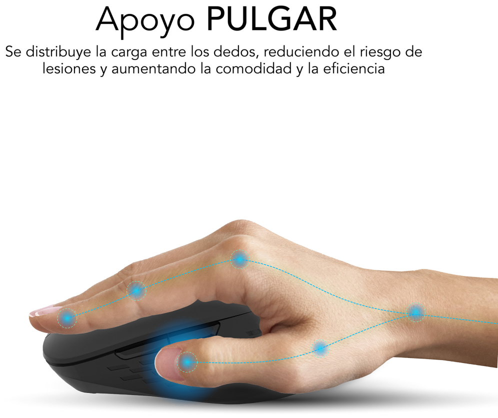 RATON SUBBLIM CURVE ERGO DUAL BLANCO BLUETOOTH BATERIA RECARGABLE - detalle