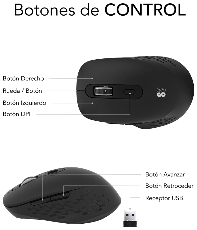 RATON SUBBLIM CURVE ERGO DUAL BLANCO BLUETOOTH BATERIA RECARGABLE - detalle