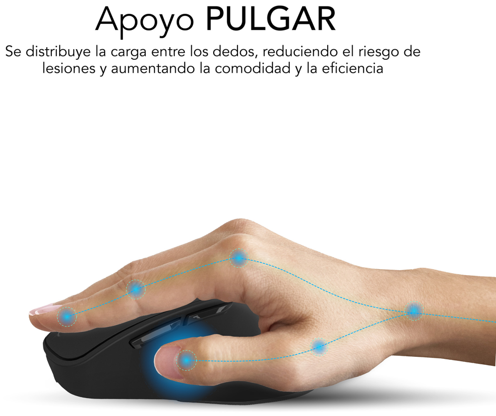 RATON SUBBLIM ERGO DUAL NEGRO BLUETOOTH BATERIA RECARGABLE - detalle
