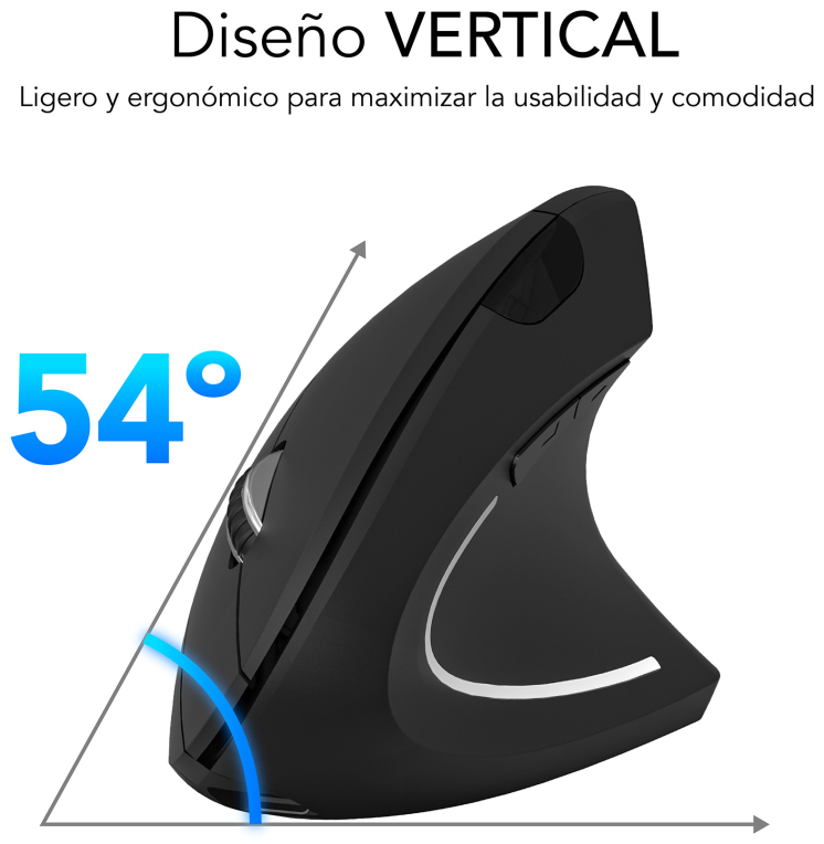 RATON SUBBLIM GLIDE ERGO DUAL NEGRO BLUETOOTH BATERIA RECARGABLE - detalle