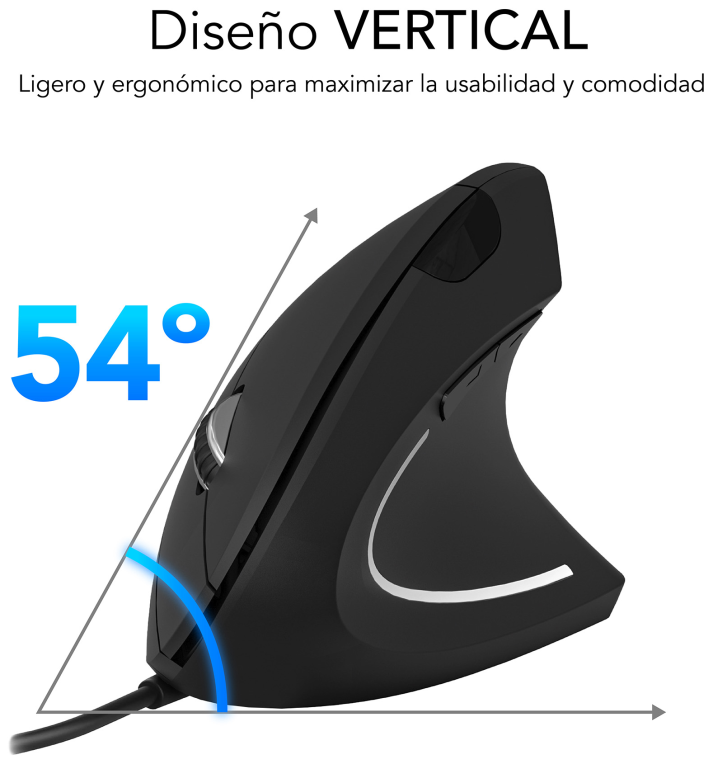 RATON SUBBLIM GLIDE VERTICAL ERGO BLACK USB - detalle