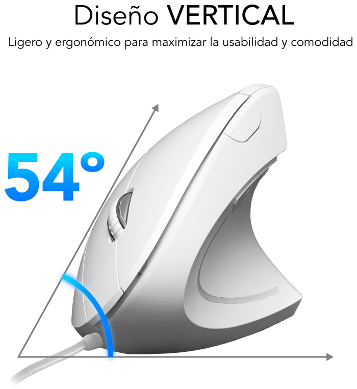 RATON SUBBLIM GLIDE VERTICAL ERGO WHITE USB - detalle