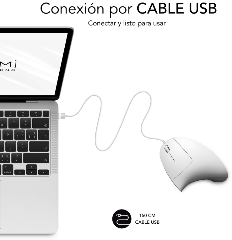 RATON SUBBLIM GLIDE VERTICAL ERGO WHITE USB - detalle