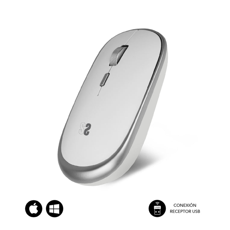 SUBBLIM Ratón Inalámbrico Mini Wireless Mini Mouse Silver