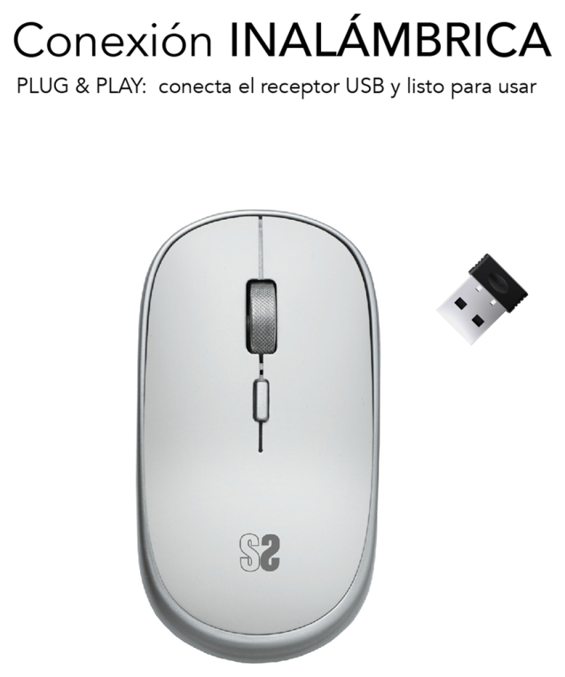 RATON SUBBLIM MINI SILVER RF INALAMBRICO PILAS - detalle