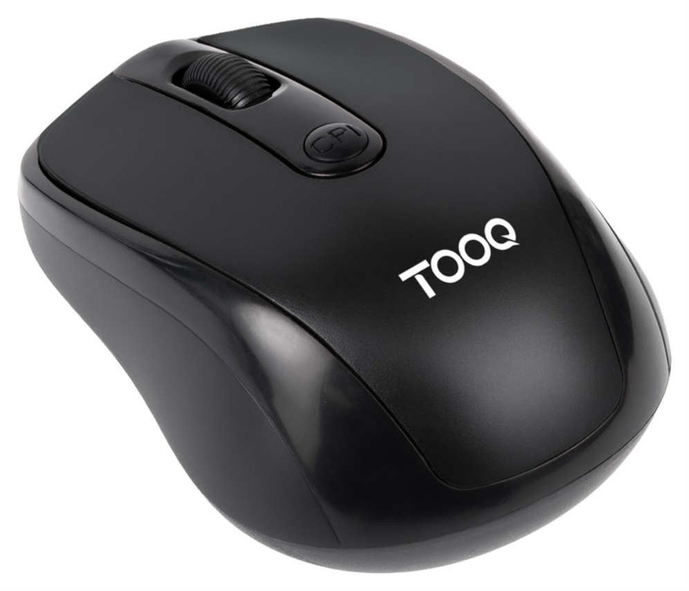TooQ Ratón inalámbrico. 1600 DPI. 4 botones. Negro
