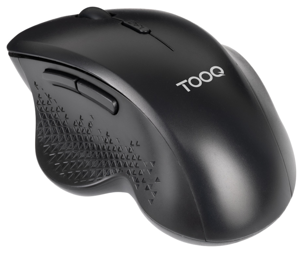 TooQ Ratón Inalámbrico Ergonómico 1600 DPI. 6 botones. Negro