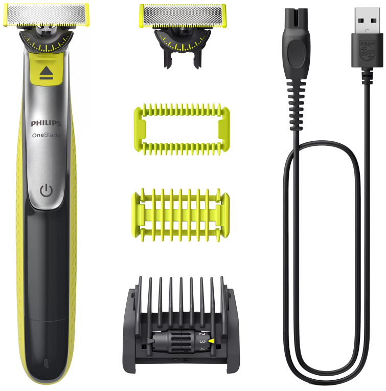 RECORTADORA PHILIPS QP2834/23 ONE BLADE 360 CARA CUERPO DOBLE CUCHILLA - detalle