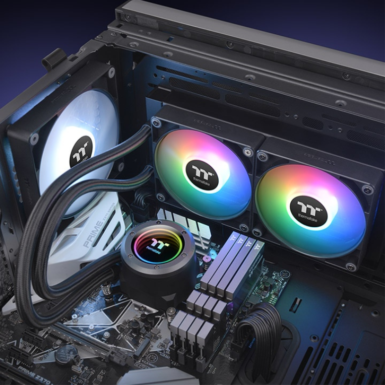 REFRIGERACION LIQUIDA CPU THERMALTAKE TH240 V2 2X120MM ARGB NEGRO - detalle