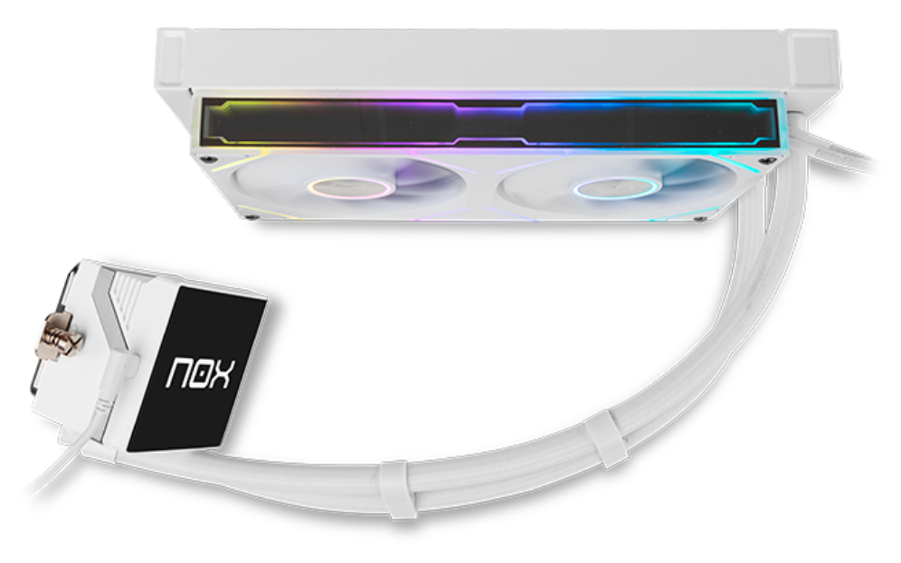 REFRIGERACION LIQUIDA NOX HUMMER M-240 240MM LCD MAGNETICO ARGB BLANCO - detalle