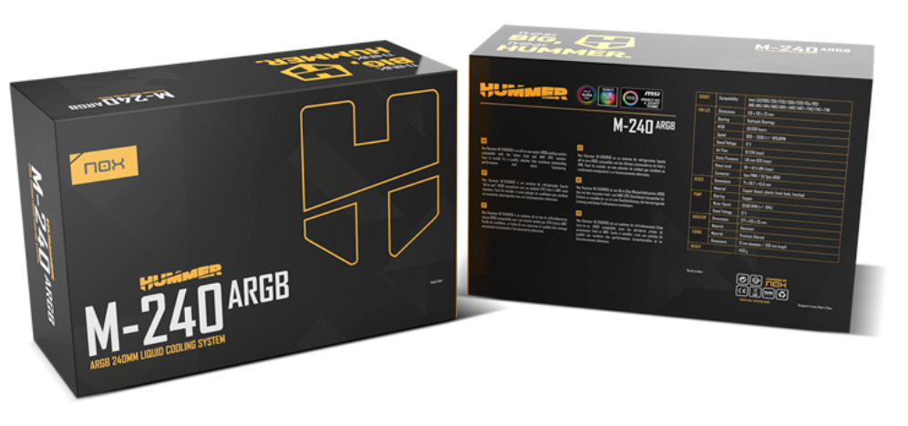 REFRIGERACION LIQUIDA NOX HUMMER M-240 KIT RL ARGB BLANCO - detalle