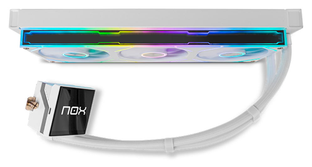 REFRIGERACION LIQUIDA NOX M-360 LCD 3XVENT 120MM PWM ARGB BLANCO - detalle