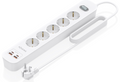REGLETA ENCHUFES AISENS MULTIFUNCION 5 TOMAS+2xUSB-C 2xUSB-A 1.4M BLANCO