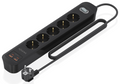 REGLETA ENCHUFES AISENS MULTIFUNCION 5 TOMAS+2xUSB-C 2xUSB-A 1.4M NEGRO