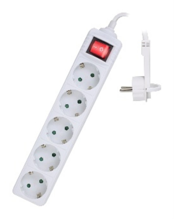 REGLETA EWENT 5 TOMAS SHUKO 16A ENCHUFE PLANO BLANCO