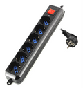 REGLETA EWENT 6 SALIDAS AC 1,5M NEGRO