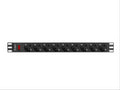 Lanberg PDU-09F-0300-BK unidad de distribución de energía (PDU) 9 salidas AC 1U Negro. Gris