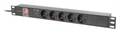 REGLETA LANBERG 1U 16A RACK 19 5X SOCKET SCHUKO NEGRO 2M