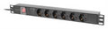 REGLETA LANBERG 1U 16A RACK 19 6X SOCKET SCHUKO NEGRO 2M