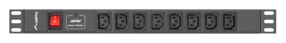 REGLETA LANBERG 1U 16A RACK 19 8X SOCKET IEC C13 NEGRO 2M