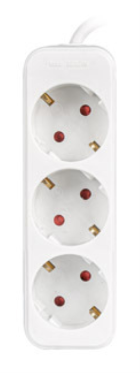 REGLETA LANBERG 3 TOMAS SCHUKO BLANCA 1.5M - detalle