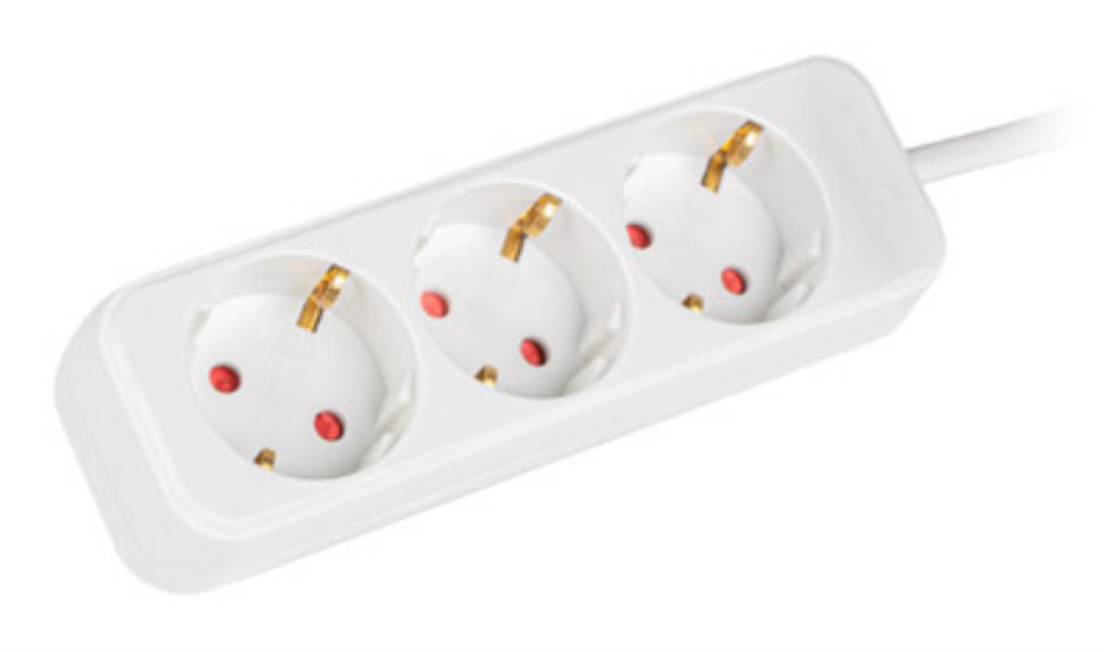REGLETA LANBERG 3 TOMAS SCHUKO BLANCA 1.5M - detalle