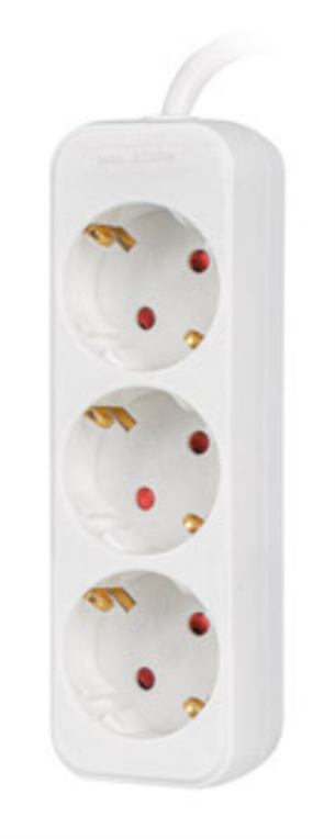 REGLETA LANBERG 3 TOMAS SCHUKO BLANCA 1.5M - detalle