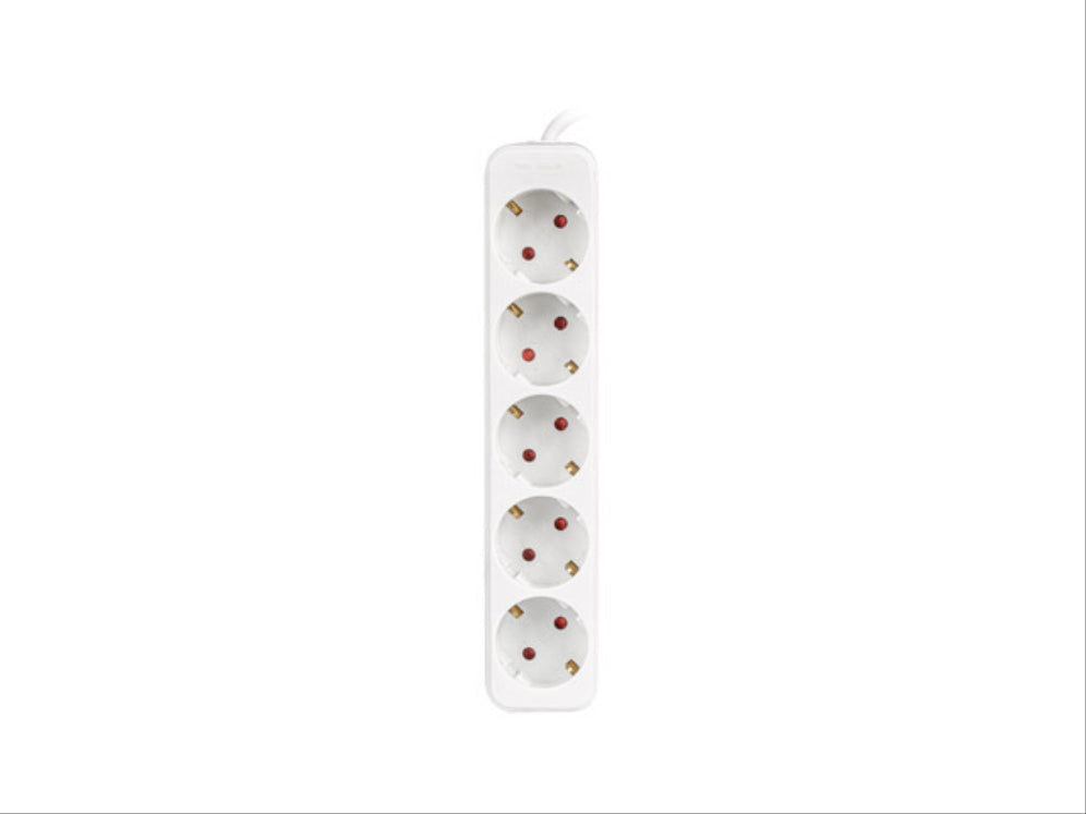 Lanberg PS0-05F-0300-W base múltiple 3 m 5 salidas AC Interior Blanco