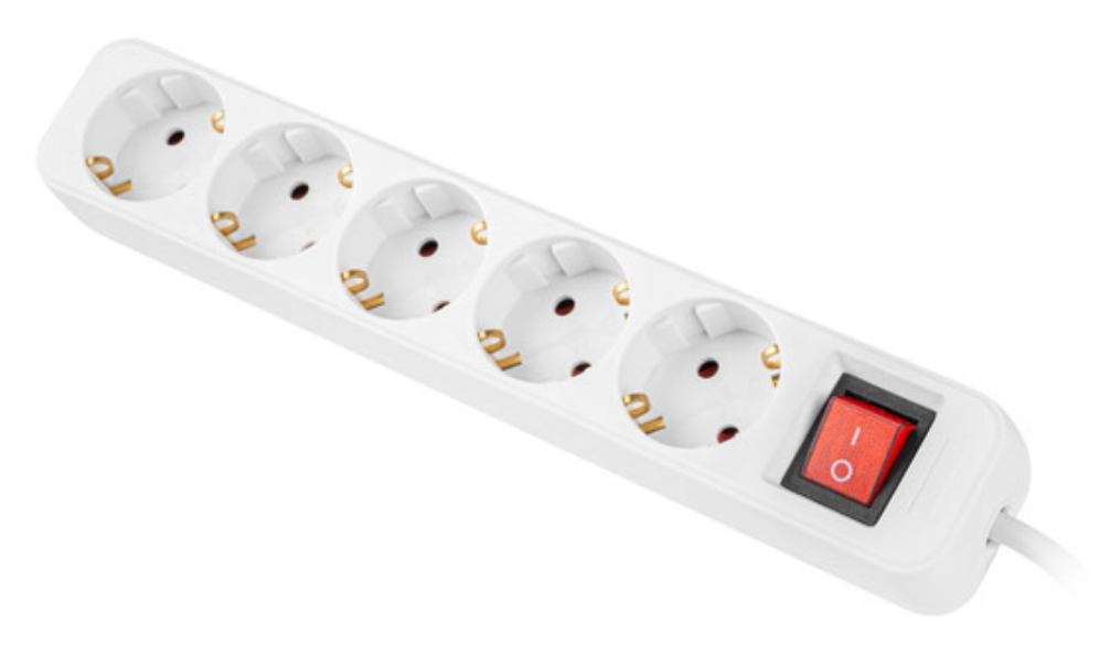 REGLETA LANBERG 5 TOMAS SCHUKO CON PROTECION BLANCA 1.5M - detalle