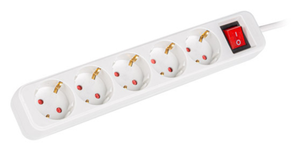 REGLETA LANBERG 5 TOMAS SCHUKO CON PROTECION BLANCA 3M - detalle