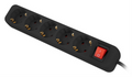 REGLETA LANBERG 5 TOMAS SCHUKO CON PROTECION NEGRA 3M