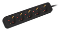 REGLETA LANBERG 5 TOMAS SCHUKO NEGRA 1.5M