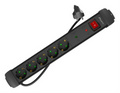 REGLETA LANBERG SP1 5 TOMAS SCHUKO PROTECCION HASTA 2500W NEGRA 3M