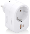 REGLETA PARED AISENS 1 TOMA USB-C 20W PD3.0 USB-A 20W QC3.0 BLANCO
