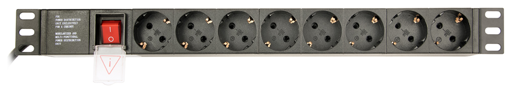 REGLETA PDU GEMBIRD 8 SCHUKO 1U 10A ENCHU C14 CABLE DE 3 M - detalle