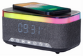 RELOJ DESPERTADOR GEMBIRD DIGITAL CON FUNCION DE CARGA INALAMBRICA NEGRO-GRIS