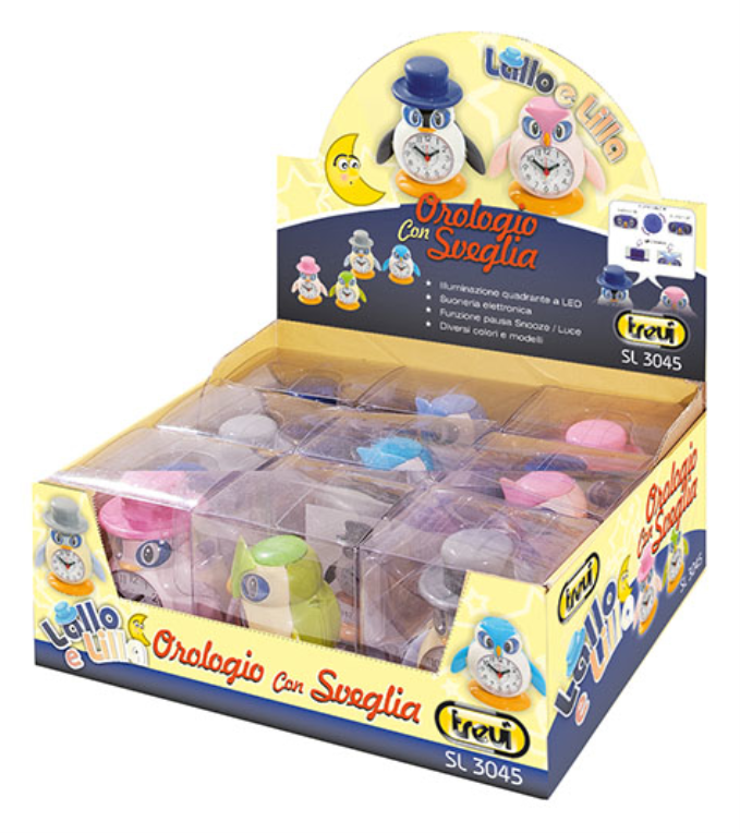 RELOJ DESPERTADOR NIÑOS TREVI SL 3045 LILLO&LALLA QUARZ MIX COLOR - detalle