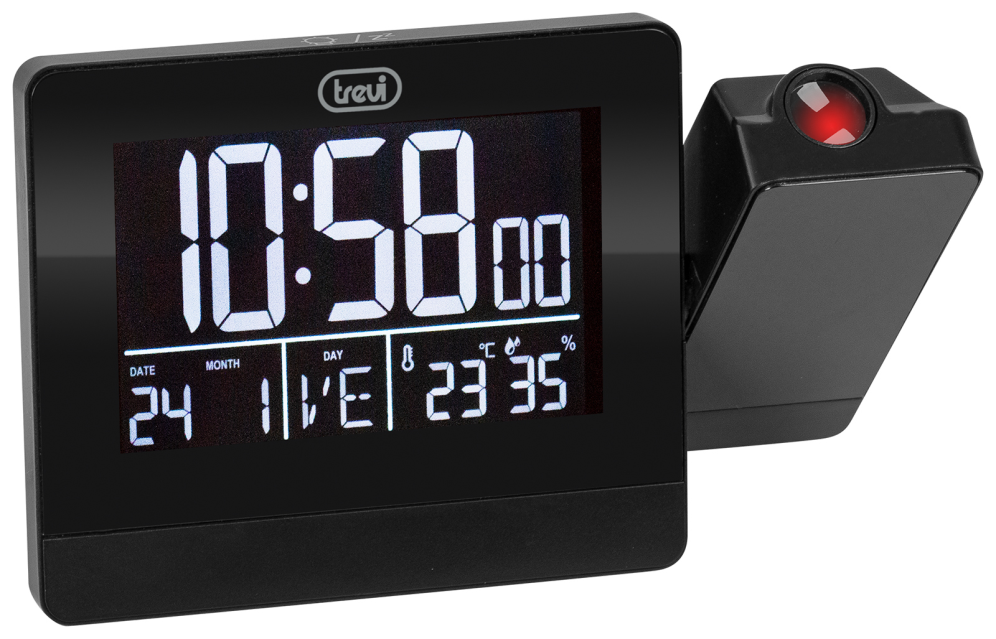 RELOJ DESPERTADOR TREVI EC 884 PJ CON PROJECTION DIGITAL ALARM CLOCK BLACK - detalle