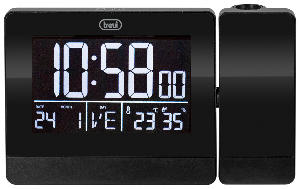 RELOJ DESPERTADOR TREVI EC 884 PJ CON PROJECTION DIGITAL ALARM CLOCK BLACK - detalle