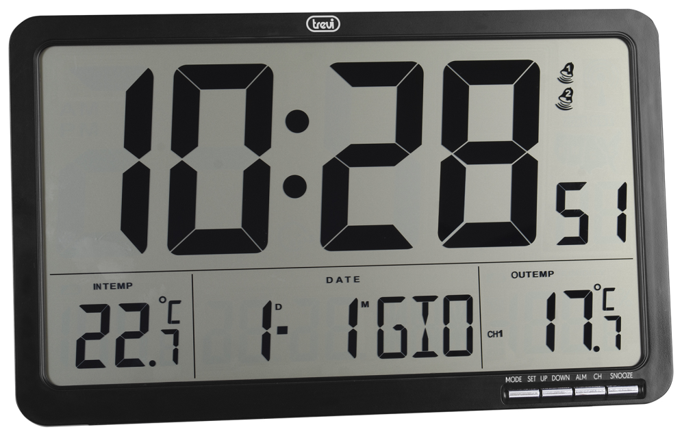 RELOJ PARED TREVI OM 3560 RC DIGITAL RADIOCONTROLADO CON SENSOR EXTERNO - detalle