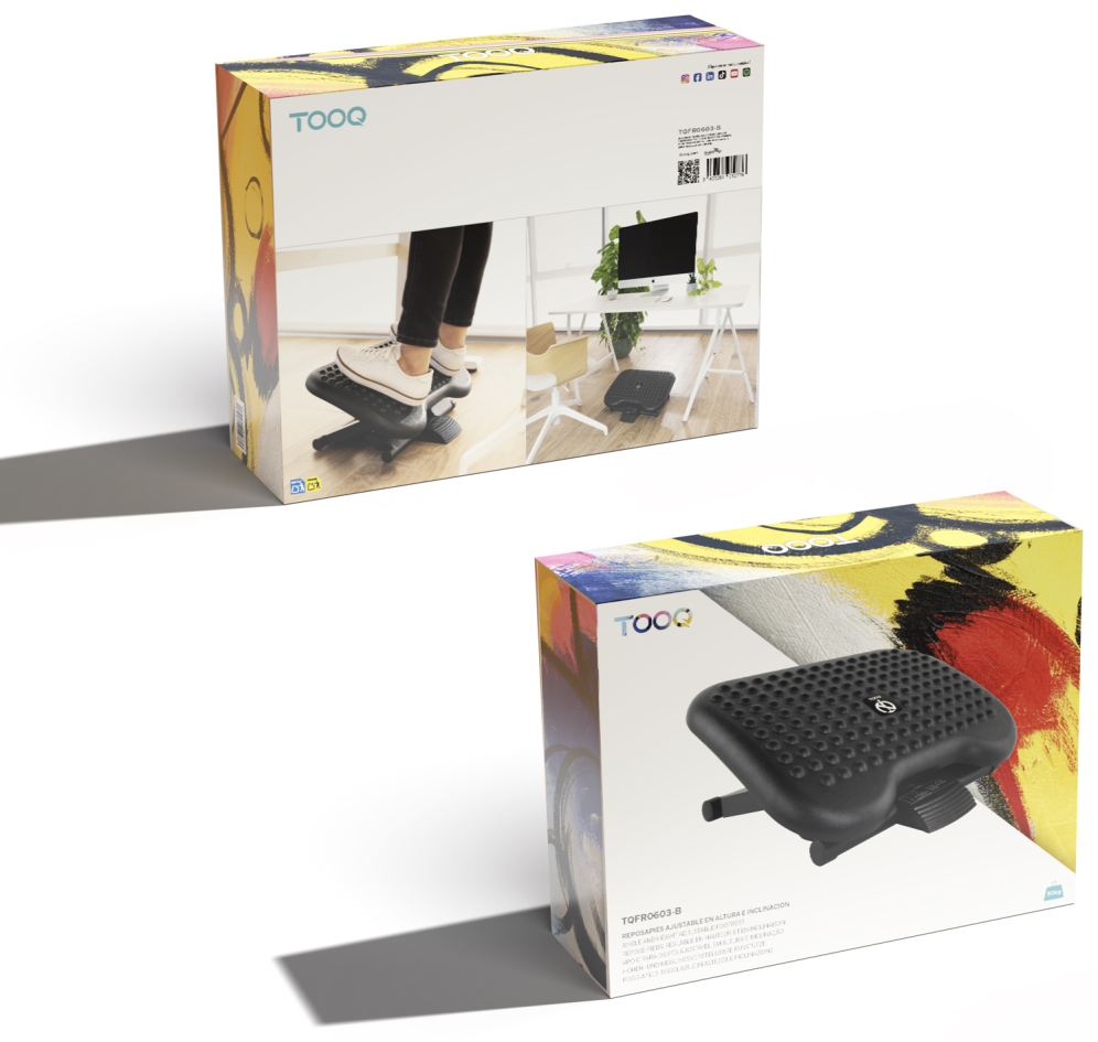 REPOSAPIES AJUSTABLE CONFORT TOOQ NEGRO - detalle