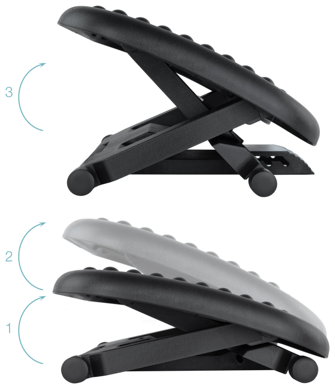 REPOSAPIES AJUSTABLE CONFORT TOOQ NEGRO - detalle