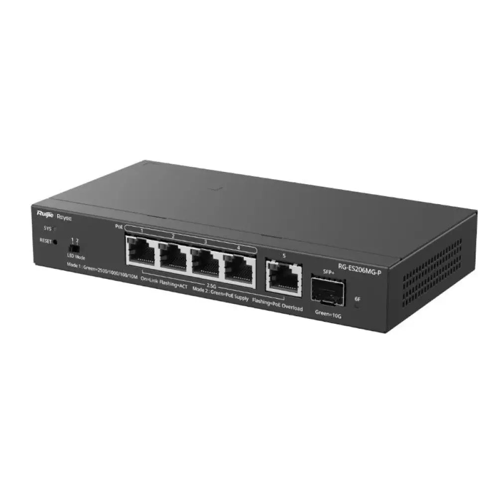 Reyee ES206MG-P Switch 4xmGb PoE 1xSFP+ 70W - detalle
