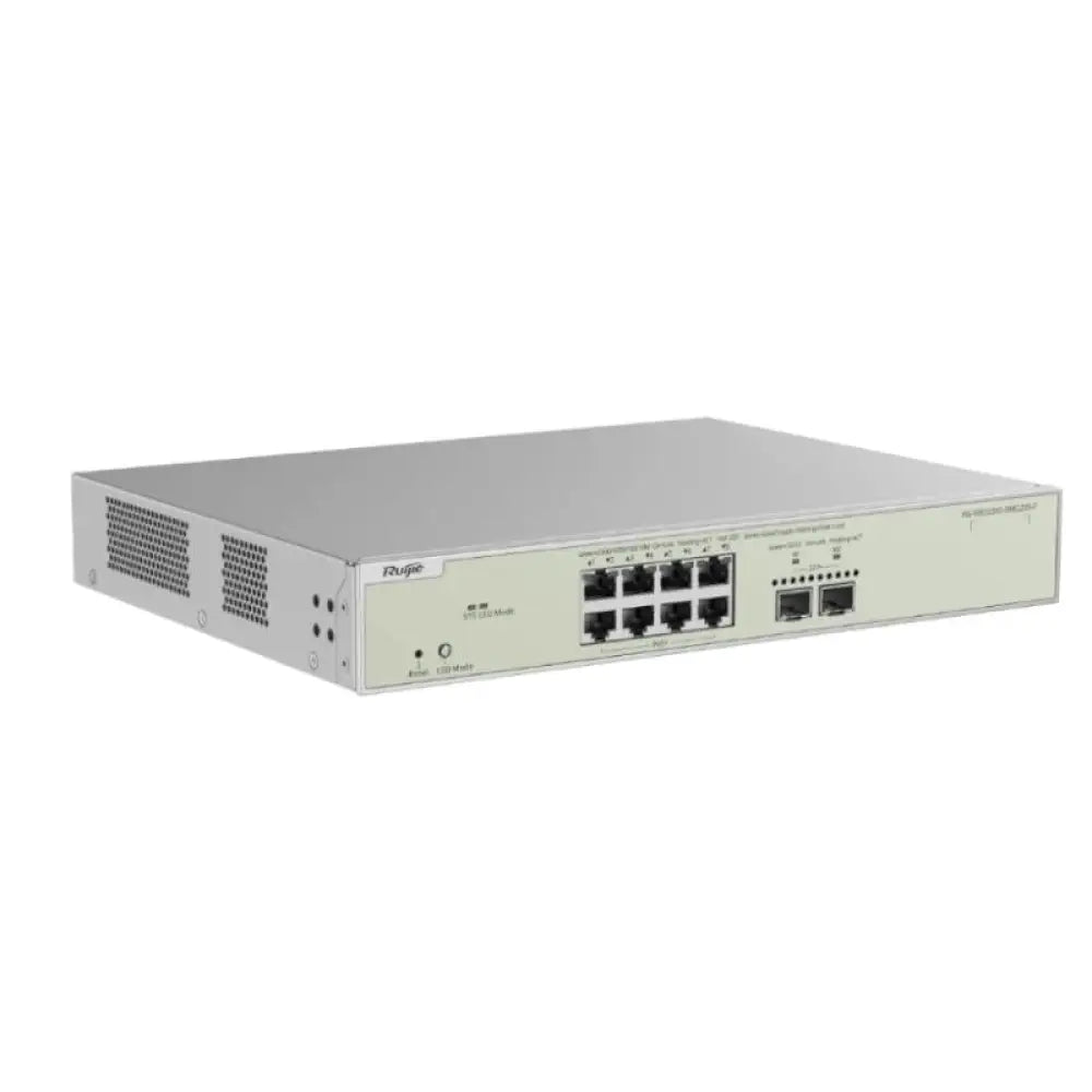 Interruptor en armario RUIJIE NETWORKS Reyee NBS3300-8MG2XS-P L2 con 8 puertos Gigabit Ethernet, PoE y 2 puertos SFP+ de 240W