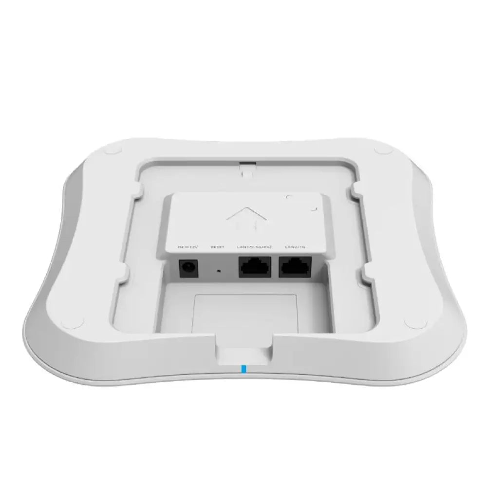 Punto de acceso WiFi7 Reyee RAP72Pro AP de Ruijie Networks, con puertos 2.5Gb y 1Gb, instalación en techo.