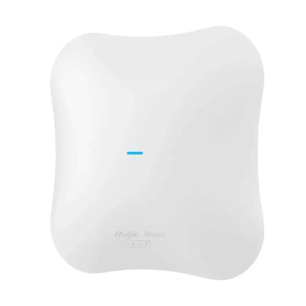 Punto de acceso WiFi 7 Reyee RAP72Pro AP de RUIJIE NETWORKS, con puertos de 2,5 Gb y 1 Gb, instalado en techo.
