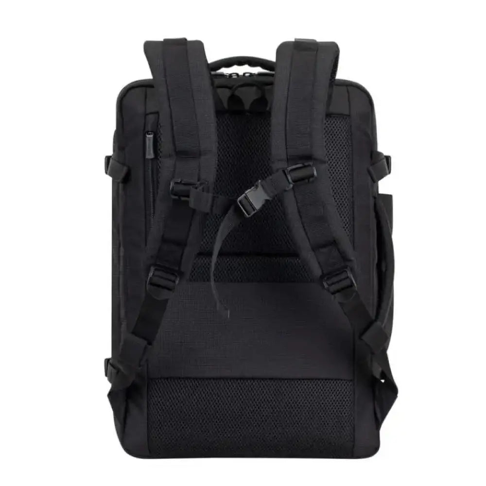 Mochila de viaje RIVACASE Tegel 8461 negra para portátil de 17,3 pulgadas, con compartimentos y asas cómodas.