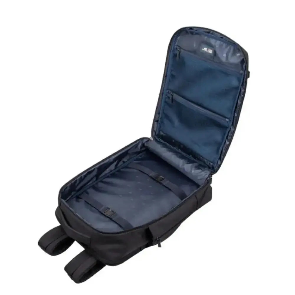 Mochila de viaje RIVACASE Tegel 8461 en color negro para portátil de 17,3 pulgadas, con compartimentos y correas ajustables