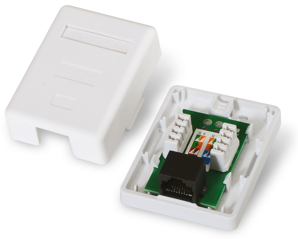ROSETA DE SUPERFICIE AISENS RJ45 CAT.5E UTP 1 TOMA BLANCO - detalle